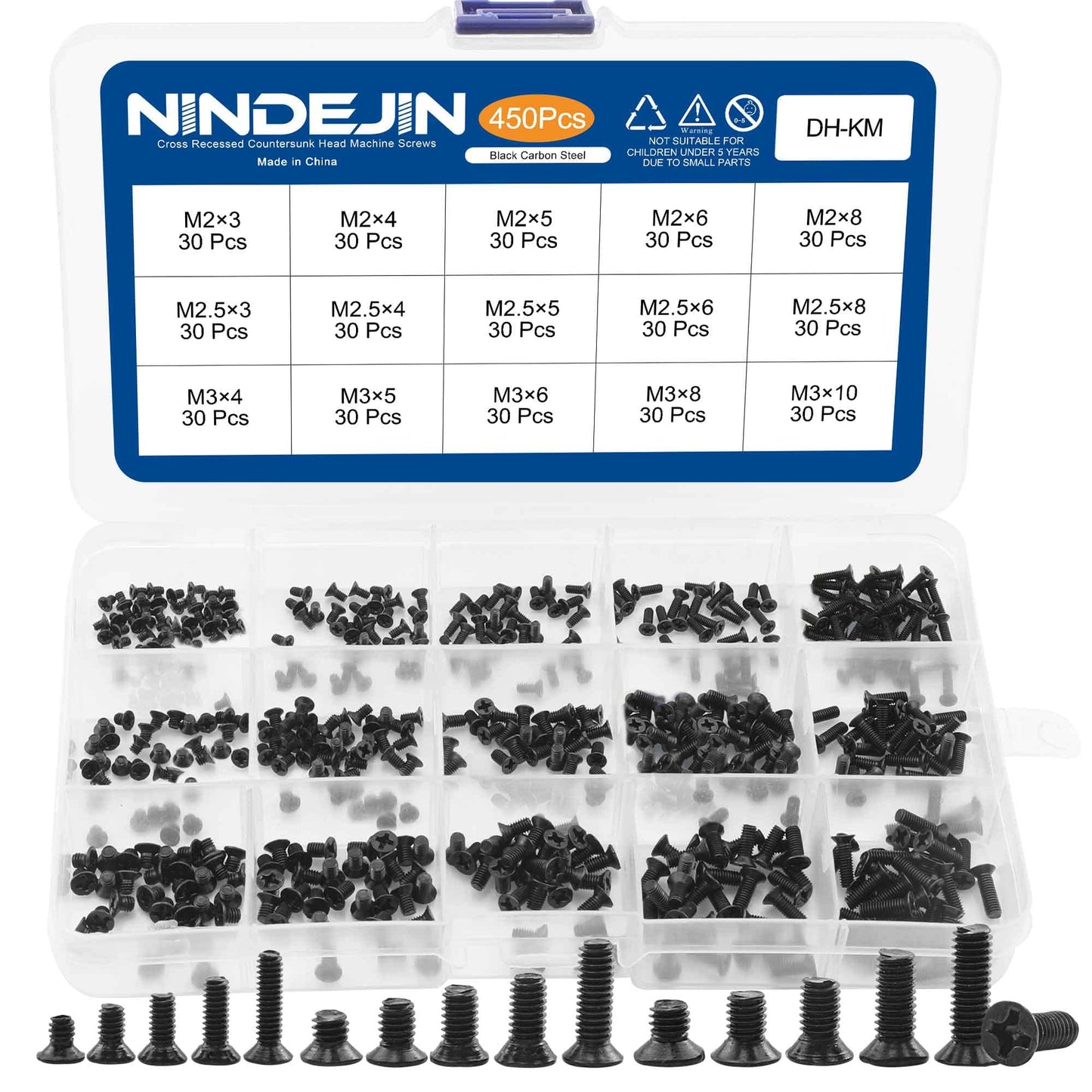 NINDEJIN Laptop Computer Screw Kit, M2 M2.5 M3 Countersunk Flat Head Phillips Mini Screws Set, Replacement Part Electronic Repair Accessories