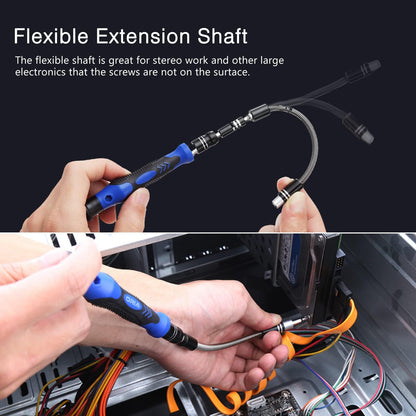 ORIA Precision Screwdriver Set, 61 in 1 Small Screwdriver Set with 57 Precision Bits, Portable Repair Tool Kit, Magnetic Screw Driver Kit with Extension Rod for Smartphone, PC, Watch,Toys, Blue