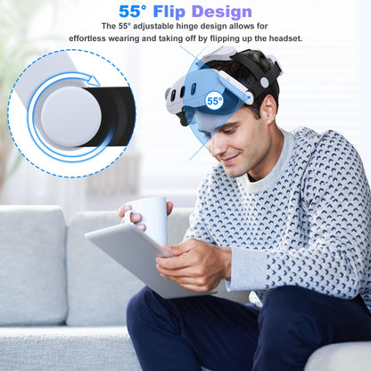 Kawaye for Meta Quest 3S/Quest 2/Quest 3 Head Strap, Double Knobs Adjustable Elite Strap Replacement,VR Headset Strap with Two Large Support Pad Enhanced Support, Reduce Pressure-MQ2000