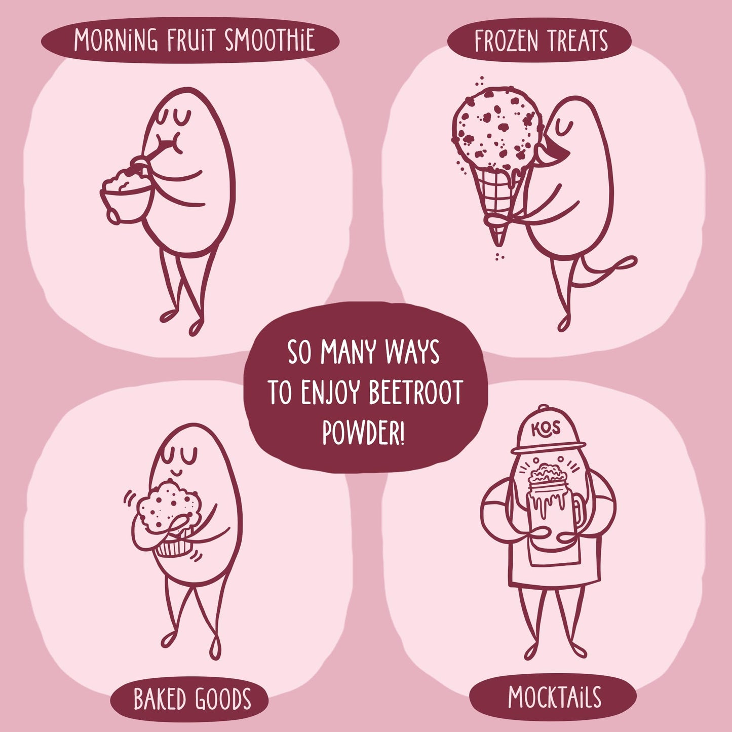 KOS Organic Beet Root Powder - USDA Certified, Non-GMO, Gluten & Soy Free - 90 Servings