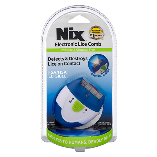 Nix Electronic Lice Comb, Instantly Kills Lice & Eggs and Removes From Hair