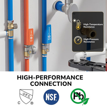 JUWO PEX Fitting, 3/4" Male NPT to 3/4" PEX Adapter for Plumbing Repairs or Remolding, Sturdy and Durable Brass Crimp Fitting (4 Pack)