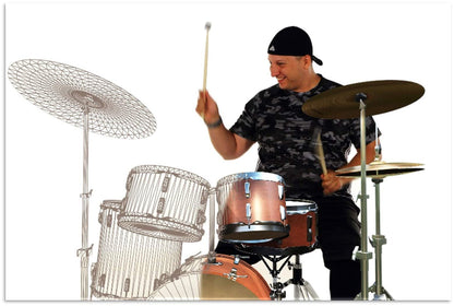 Aerodrums Portable Electronic Drum Set - Air Drumsticks & Pedals - Drumming Practice Sticks more Quiet than Pads - Full Midi Electric Drumkit that fits a Small Tabletop or Bag - Adult Drummer Gift