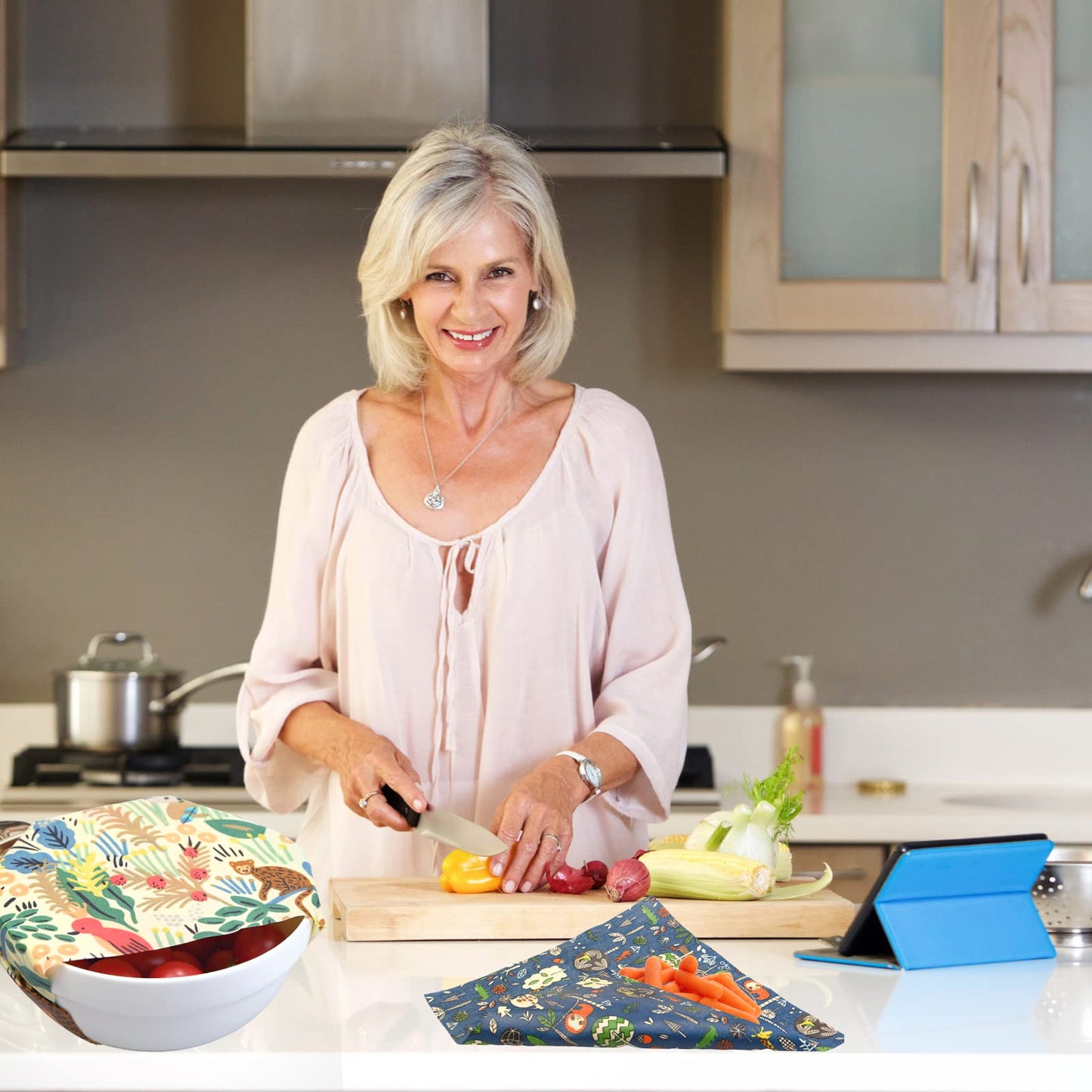 Reusable Beeswax Wrap - 9 Pack Beeswax Wraps for Food, Eco-Friendly Beeswax Food Wraps, Bread Sandwich Food Wrap - Organic, Sustainable, Zero Waste, Plastic-Free Food Storage, 1XL, 3M, 5S