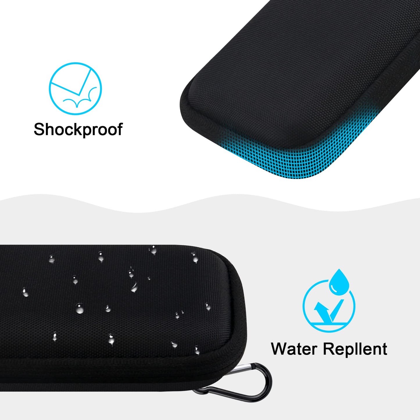 Lacdo Hard Carrying Case for SanDisk Extreme Pro/SanDisk Extreme Portable External SSD 500GB 1TB 2TB 4TB 8TB USB-C Solid State Drive EVA Shockproof Water Repellent Protective Storage Travel Bag, Black