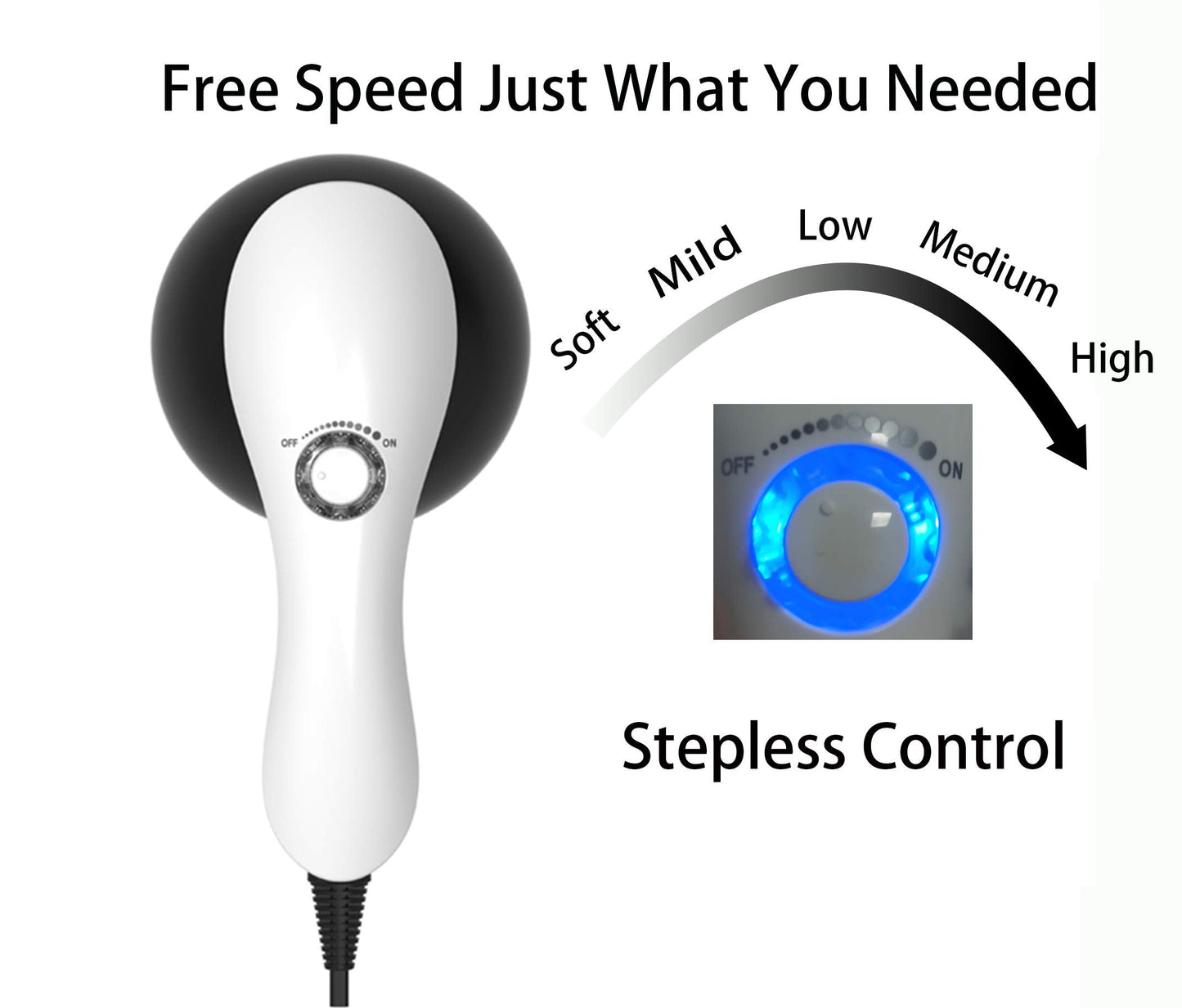 Handheld-Cellulite Massager, Body Sculpting-Machine Full Body Massager Hand Held Back-Massager Electric Foot Massager, Body Shaper for Women, Celulitis-Remover Machine with 4 Massage Wand Attachment