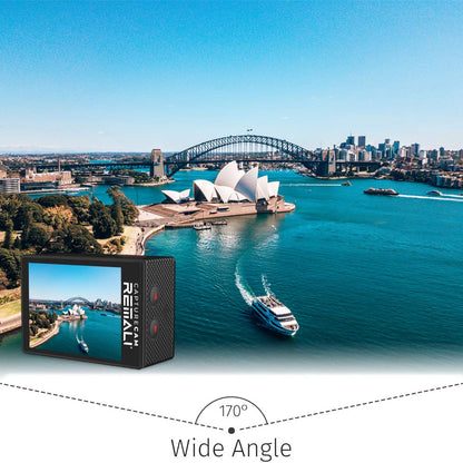 REMALI CaptureCam 4K60FPS Waterproof Action Camera 21-Piece Complete Kit and 3 Batteries — Amazing Family Sports Camera That Captures Best Moments — Great for Baseball, Fishing & Travel Adventures