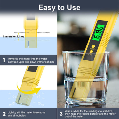 2024 All-New pH Meter for Water - High Accuracy Digital pH Tester (0.01 Precision) with UL Certification and 3 pH Calibration Powders - Ideal for Home Water, Hydroponics, Aquariums, Pools, and More