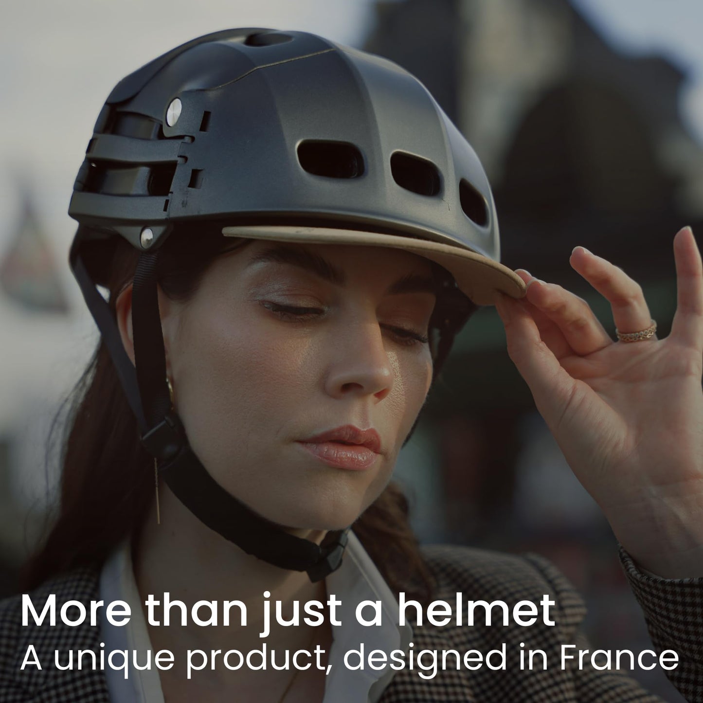 Overade Plixi Foldable Helmet - for Bike, Kick Scooter, e-Bike - Volume Divided by 3 When Folded- Same Protection as Classic Helmet (Titanium Grey, S/M (21.25-22.75 in))