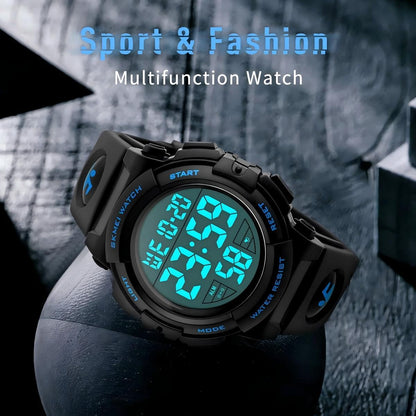 MJSCPHBJK Watches for Men, Digital Sports Watch for Mens Waterproof LED Screen Large Face Military Tactical Watch
