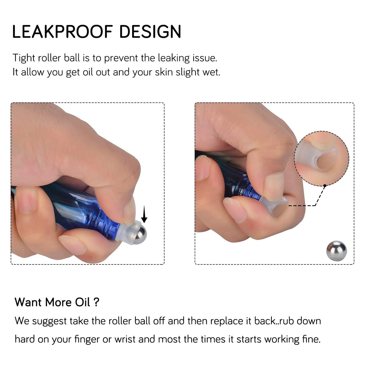 PrettyCare 12 Pack, 10 ml Essential Oil Roller Bottles with Stainless Steel Roller Ball - Refillable Leak-proof Empty Thick Rainbow Glass Roll on Bottles with Metal Caps for Travel, Perfume