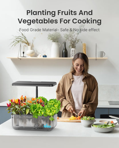 iDOO Hydroponics Growing System Kit 12 Pods, Gardening Gifts for Women Mom Dad Kids, Indoor Herb Garden with LED Grow Light for Home School, Indoor Plants Good for Mental Health