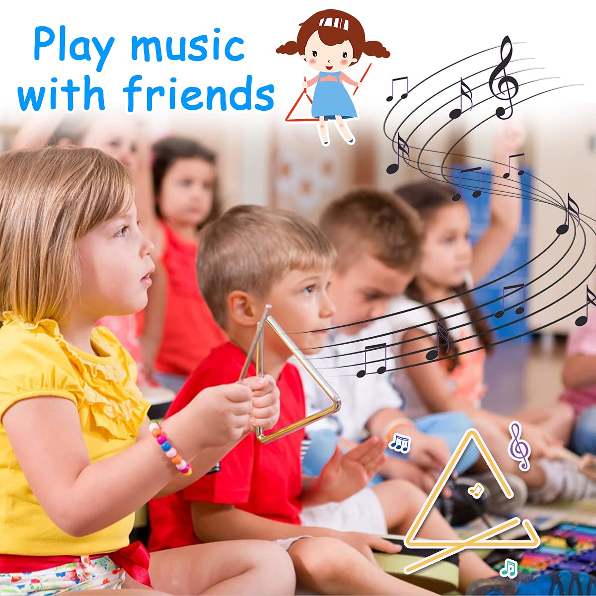 LOOIKOOS Toddler Musical Instruments International Natural Wooden Music Set for Toddlers and Kids - Eco Friendly Preschool Educational Musical Toys with Storage Bag