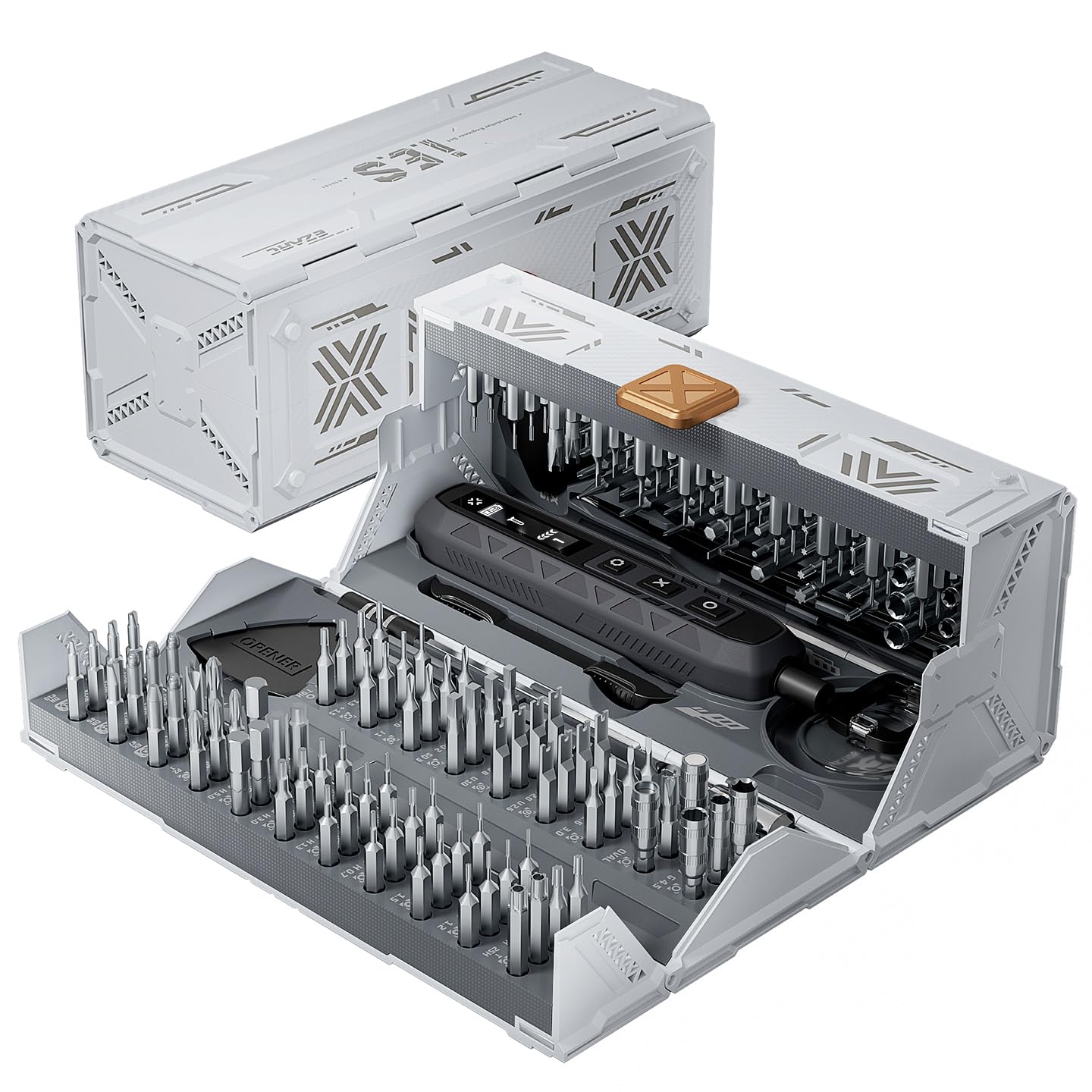 EZARC Electric Screwdriver Set, 181 in 1 Cordless Screwdriver, 3 Torque Settings with 160 Magnetic Precision Bits, Power Screwdriver Repair Tool Kit for Phone Laptop Camera Watch Computer-White