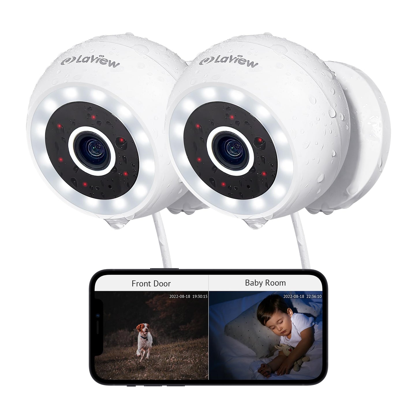 LaView 8MP 4K Security Cameras Outdoor Indoor Wired,IP65, Starlight Sensor & 100 Ft Night Vision,Motion/Person Detection,2-Way Audio/Spotlight,US Cloud,iOS & Android & Web Access