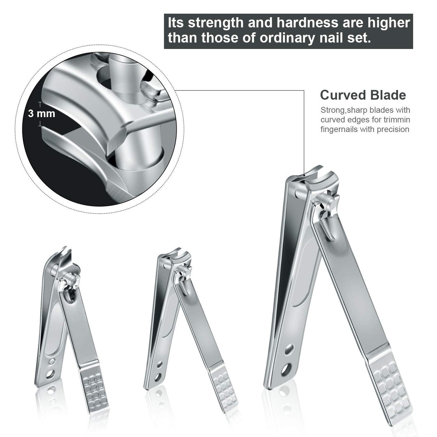 Manicure Set Professional Nail Clippers Kit Pedicure Care Tools- Stainless Steel Grooming Kit 12Pcs for Travel or Home (Pink)