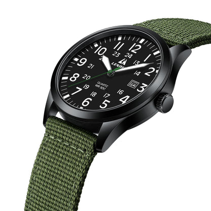 LN LENQIN Mens Watches Unisex Military Sport Nylon Strap Stylish Luminous Fashion Analog Quartz Watch for Men Waterproof Army Tactical Casual Wristwatch