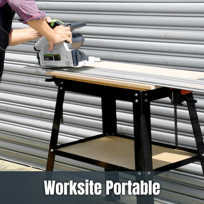 POWERTEC Tool Stand, MDF Split Top Expands to 20"x25", 32" Work Height Power Tool Stand for Drill Press, Belt Sander, Bench Grinder, Band Saw, Scroll saw, and Planer (UT1002)