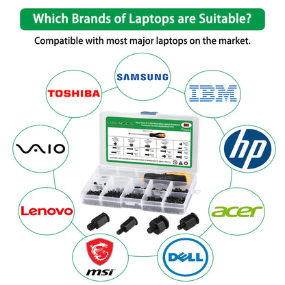 M.2 Screw Kit, 633PCS NVMe Screw M.2 SSD Mounting Kit-M2 M2.5 M3 Black Carbon Steel Laptop Notebook Computer Set with Screwdriver for Asus Gigabyte MSI Motherboards Compatible with IBM/HP/Dell