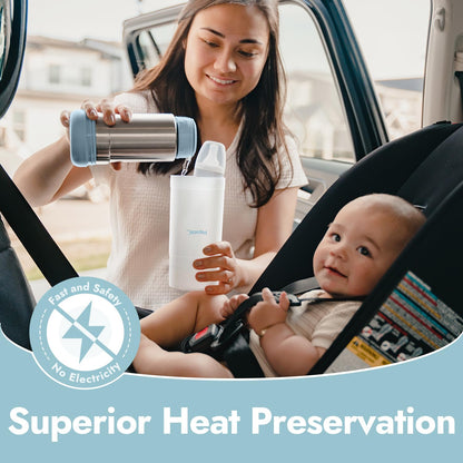 Papablic Portable Travel Baby Bottle Warmer Plus with Large Capacity, 18 oz