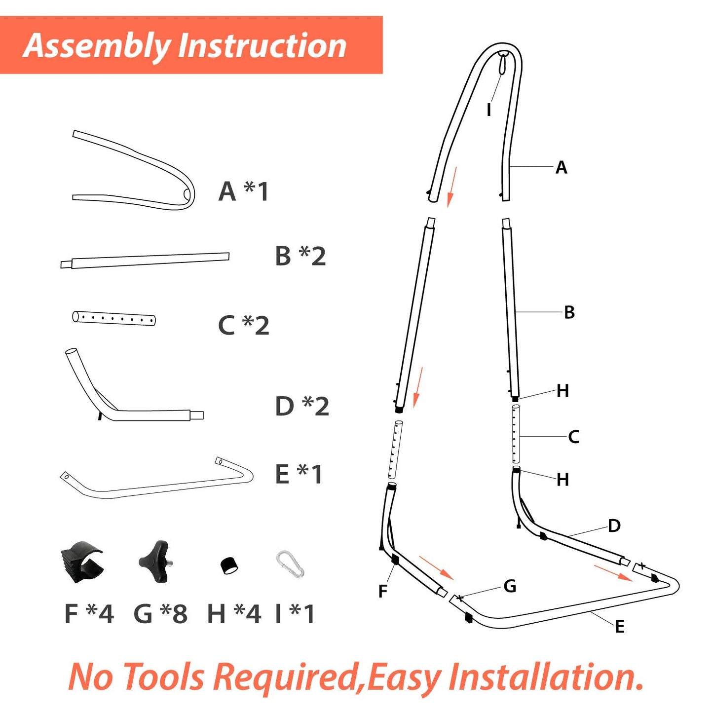 Hammock Chair Stand Only, Adjustable Height 79-93 Inch, 330 Lb Capacity, Heavy Duty Stand for Hammock Chair Solid Steel Structure Hanging Chair Stand with Powder Coated Finish, Indoor/Outdoor