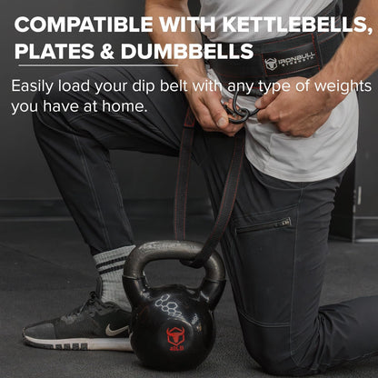 Advanced Dip Belt V2 – Heavy-Duty Weighted Belt with Reinforced Back, Chain & Nylon Strap – 3-Point Anchor D-Rings for Dips, Pull-Ups, Squats & More (XX-Large)