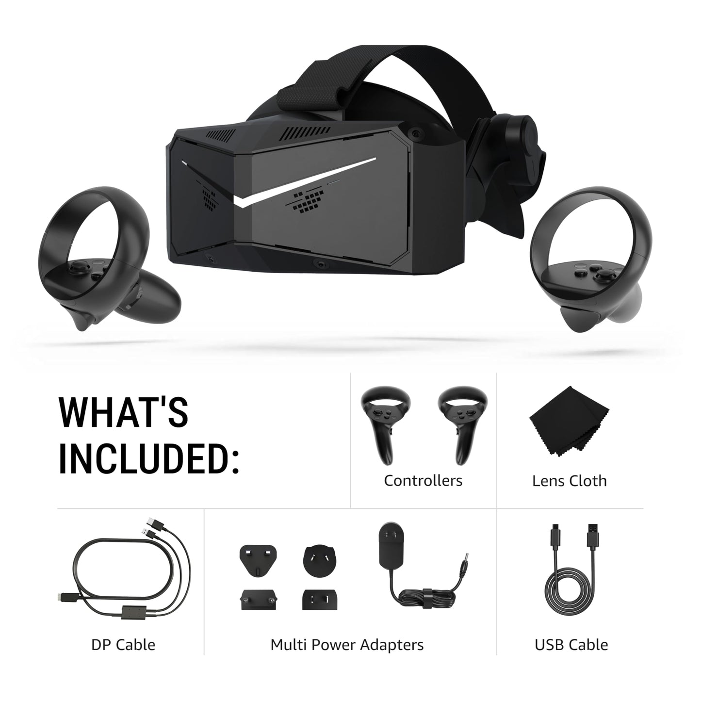 Pimax Crystal Light Prime PCVR Headset - 8K Resolution,QLED Display, Light & Comfortable,High Clarity VR for flight simulator, Compatible with MSFS, iRacing & More, DMAS & Lighthouse Tracking optional