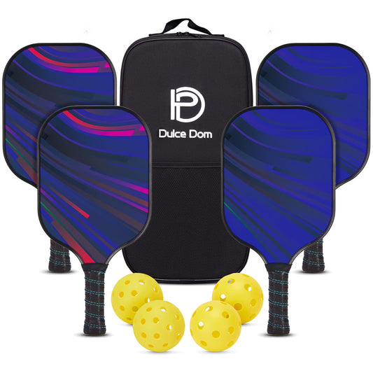 DULCE DOM Pickleball Paddles Set of 4, USAPA Approved Pickleball Paddles Rackets Set, 4 Lightweight Paddles with 4 Pickle Balls and Portable Bag for Beginners Indoor Outdoor Sports