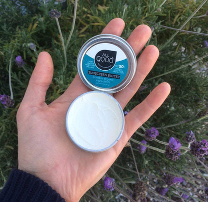 All Good Sunscreen - Zinc Oxide Sunscreen - Travel Size SPF 50+, Water Resistant for Face, Nose, Ears 1 oz (2-pack)