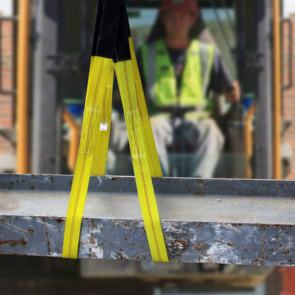 Lift Sling Straps, JCHL 6.5'X2 Heavy Duty Flat Eye Lift Sling 13,000 lbs Capacity Lifting Straps Nylon Tree Saver Recovery Strap Web Sling Winch Strap 2-Pack