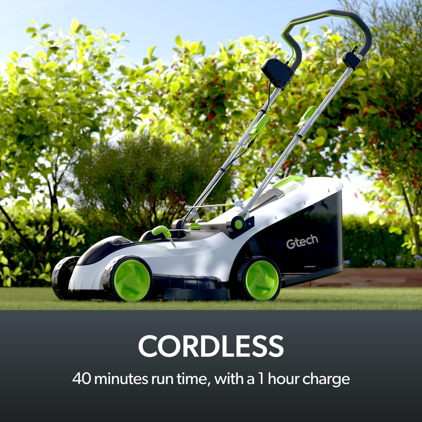 Gtech CLM50 Cordless Lawnmower | Powerful 48V Lithium Battery with 40 Mins Runtime | 42cm Cutting Width | 50L Grass Box