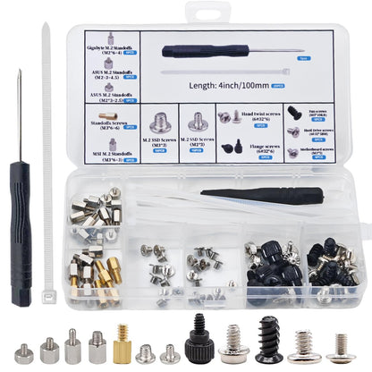 M.2 Screws, Motherboard Screw for Asus Gigabyte Asrock MSI Motherboards, Computer Screws for HDD, SSD, Fan, Power Supply, PC Case - PC Screws, M.2 Standoff and Screw