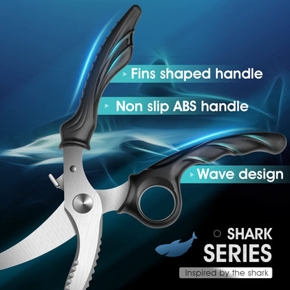 PURPLEBIRD Heavy Duty Poultry Shears, Spring Loaded Kitchen Scissors, Dishwasher Safe Stainless Steel Cooking Scissors, Multipurpose Kitchen Shears for Cutting Chicken and Meat Black