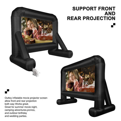 OUTTOY Inflatable/Blow Up Projection Screen with Quiet Fan and Storage Bag, Easy Set up, Mega for Outdoor, Backyard Movie Night, Theme Parties, Celebrations-16FT