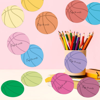 12 Pcs Basketball Shaped Sticky Notes Basketball Note Pads Colorful Self Sticky Post Notes Cute Mini Memo Sticky Tabs for School Office Home Stationery Supplies Party Favors