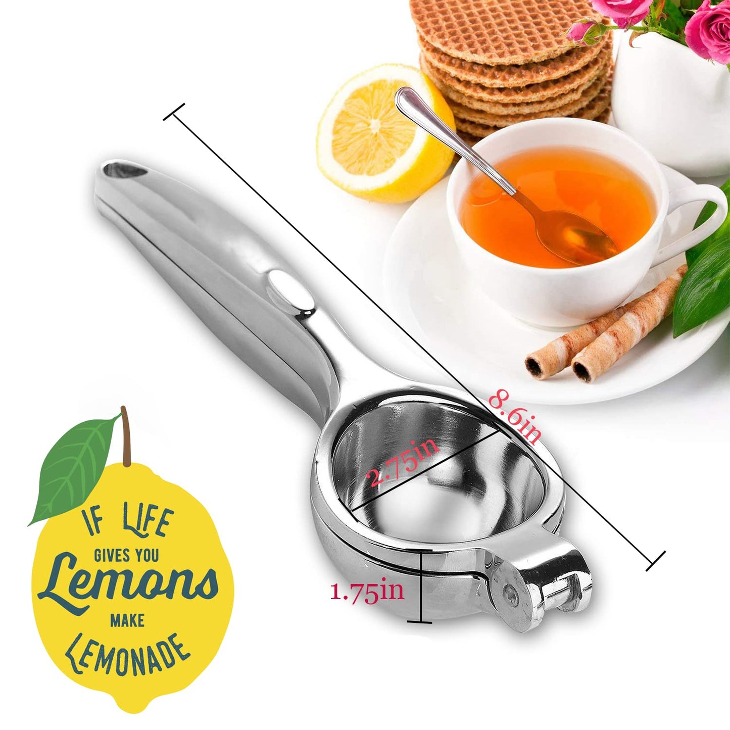 Lemon Squeezer - Lemon Squeezer Manual Citrus Juicer - Lemon Manual Press Juicers Stainless Steel - Lime Squeezer Lemon Juicer Squeezer with Grater