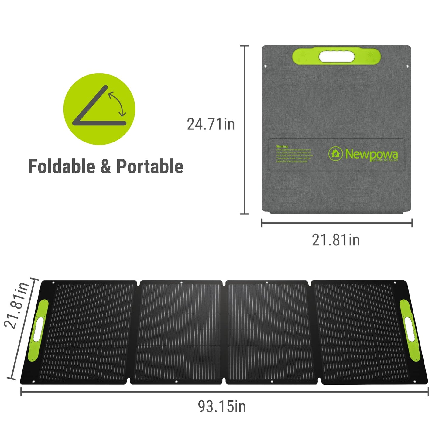 Newpowa 200W Portable Solar Panel Kit with Adjustable Kickstand Case,200Watt 12Volt Foldable Panel+20A MPPT Controller+20FT Controller Cable+20ft 12AWG