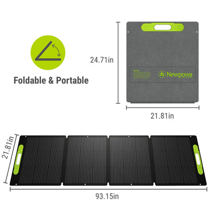 Newpowa 200W Portable Solar Panel Kit with Adjustable Kickstand Case,200Watt 12Volt Foldable Panel+20A MPPT Controller+20FT Controller Cable+20ft 12AWG