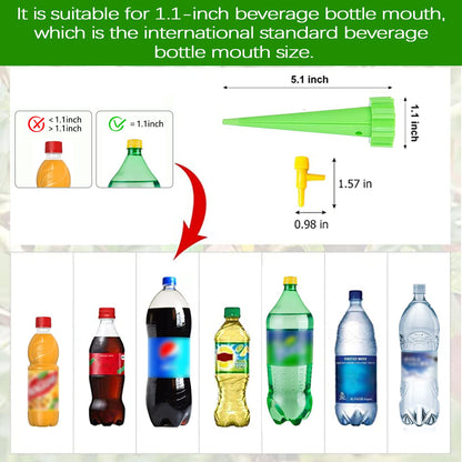 16PCS Plant Self Watering Insert Spikes Device, Automatic Water Control System with Slow Release Valve, Adjustable Water Volume Drip Irrigation Control System for Plants, Enjoy Your Vacation