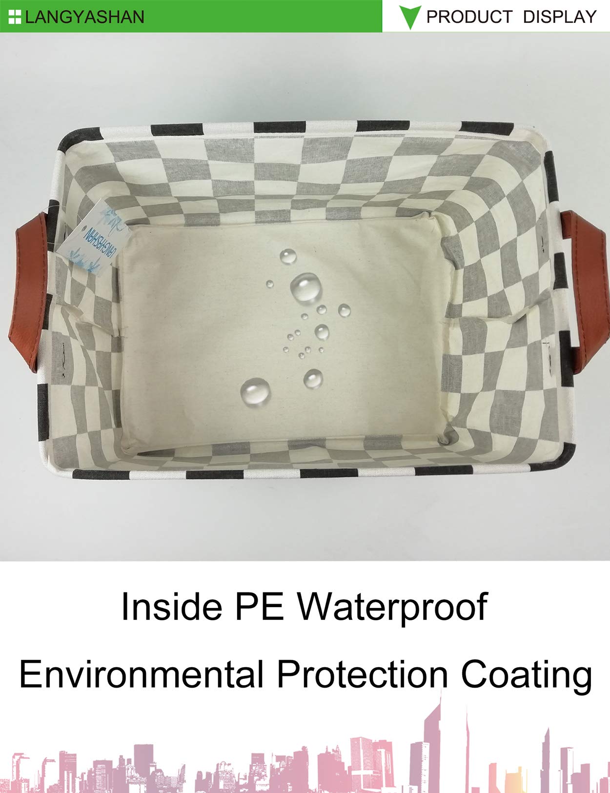 LANGYASHAN Rectangular Storage Bin Collapse Canvas Fabric Cartoon Storage Basket with Handles for Organizing Home Kitchen Boys and Girls Toys Office Closet Shelf Baskets (Rec-Racing flag)