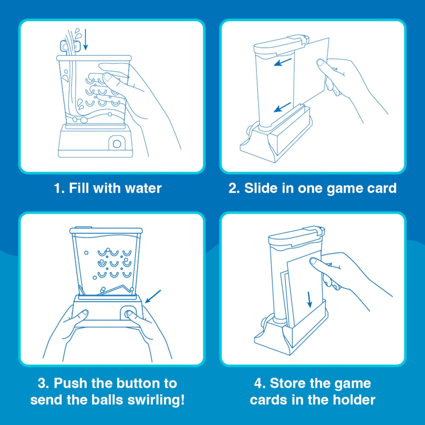 Original Waterfuls Classic Handheld Water Games – Kids Games, Retro Travel Games, Fidget Toys for Kids, Autism Toys, 6 Interchangeable Back Panels, Screen Free Play, Portable, Ages 3+