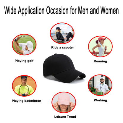 PFFY 2 Packs Baseball Cap Golf Dad Hat for Men and Women Hat Black+Grey