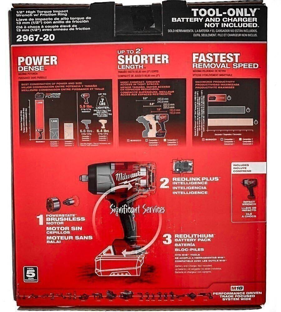 Milwaukee Electric - M18 Fuel 1/2 HIGH Torque Impact Wrench W/FRICTI