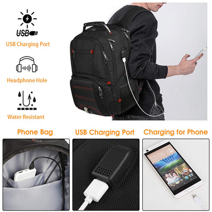 LTINVECK Travel Laptop Backpack, Extra Large Backpack for Men Women with USB Charging Port, TSA Friendly Heavy Duty Big Business Computer Bag Tech Backpacks Bag Fit 17 Inch Laptops, RFID Backbag