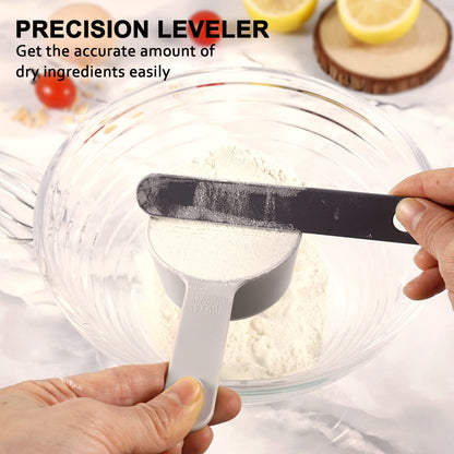 Recogwood Measuring Cups and Spoons set 10 Pieces, Stackable Measuring Cup with Lid, Kitchen Cooking Baking Measuring Spoons Set for Liquid and Dry, BPA Free, Dishwasher Safe