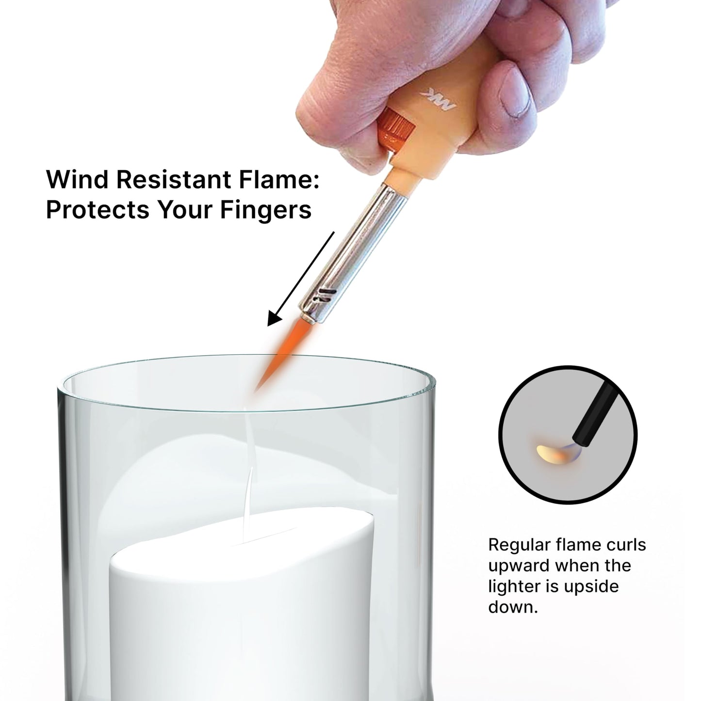 MK Candle Lighter, Butane Refillable Wind-Resistant Flame, 5-Pack for BBQ, Camping, Outdoor Use (Pastel-5pc)