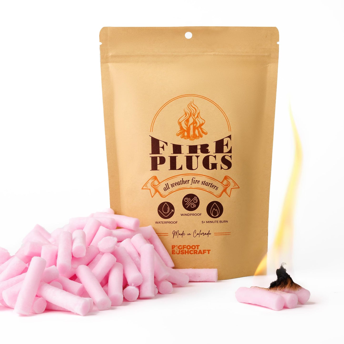 Non-Toxic Waterproof Fire Starters with 5+ Minute Burn for Emergencies, Survival, Campfires, Fire Pits, Grills - Made in The USA - 30 Pack