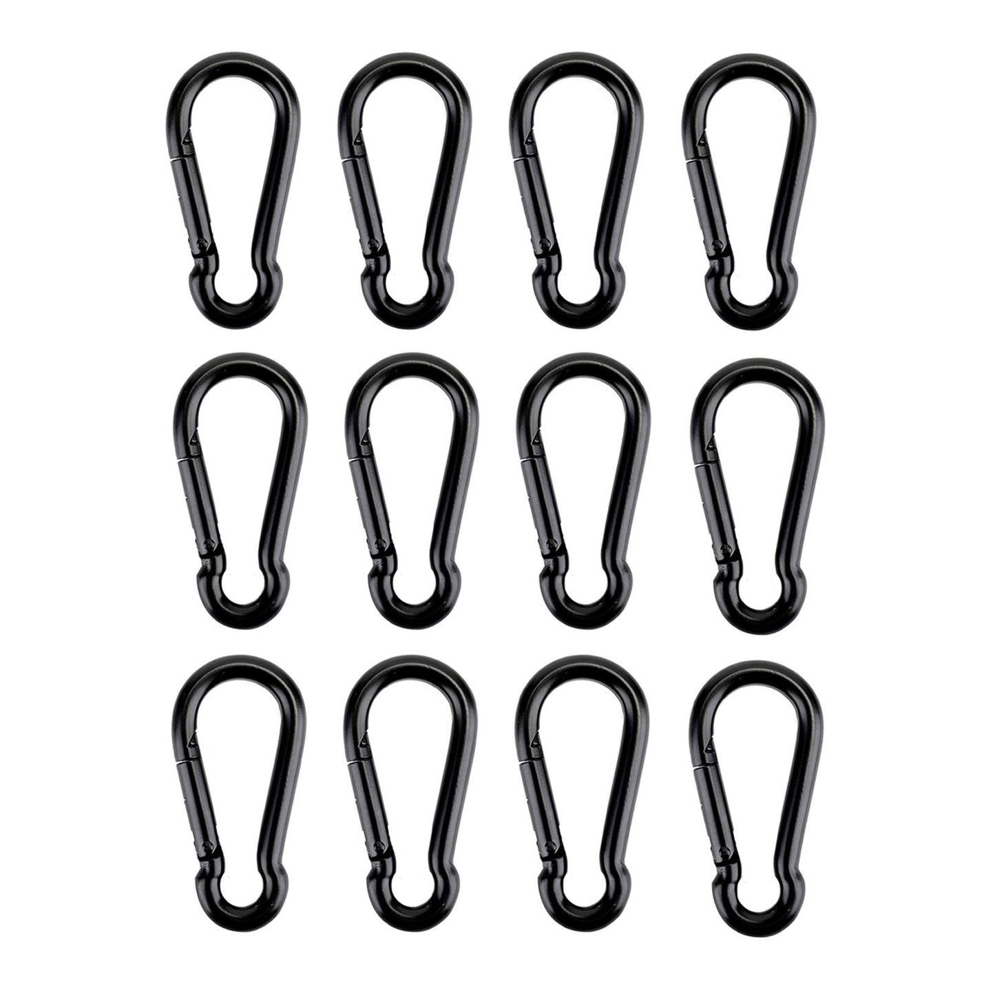 12 Pcs Carabiner Clip Spring Snap Hook - M4 1.57 Inch Heavy Duty Snap Hooks Quick Link for Bird Feeders or Dog Leash & Harness, 110 lbs Capacity