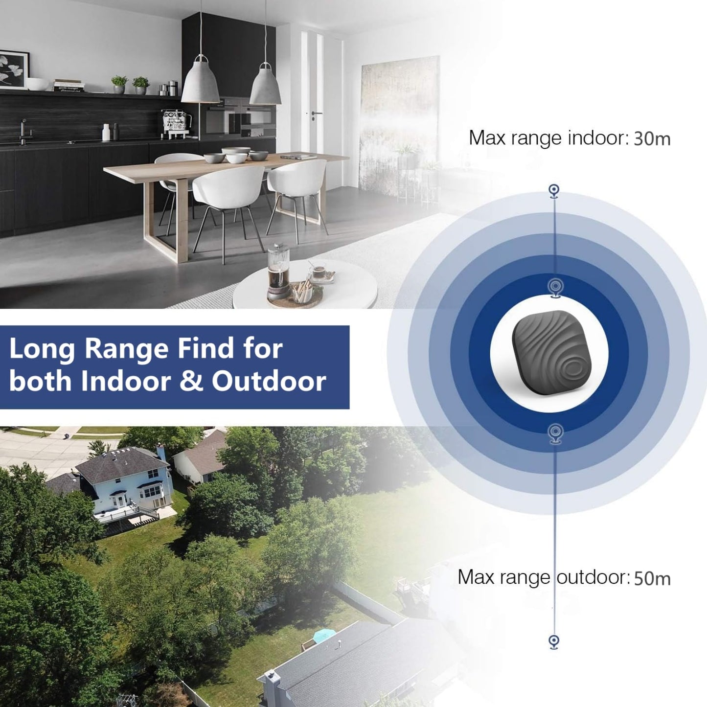 Nutale Findthing Key Finder Smart Tag 4-Pack - Bluetooth Tracker Item Locator with Key Chain - Both iOS and Android Compatible for Keys Pet Wallets Backpacks and Tablets (4-Coffee)