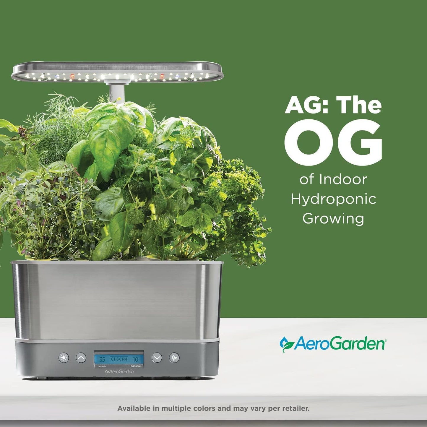 AeroGarden Harvest Elite Indoor Garden Hydroponic System with LED Grow Light and Seed Kit, Holds up to 6 Pods, Stainless Steel
